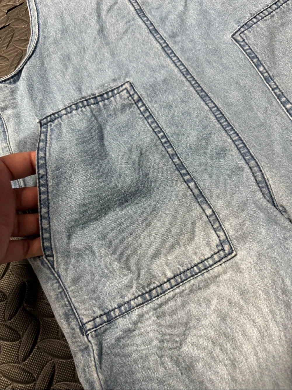 Vanilla Star Girls Denim Overalls Light Wash Wide Leg Jumpsuit Size M 12-14